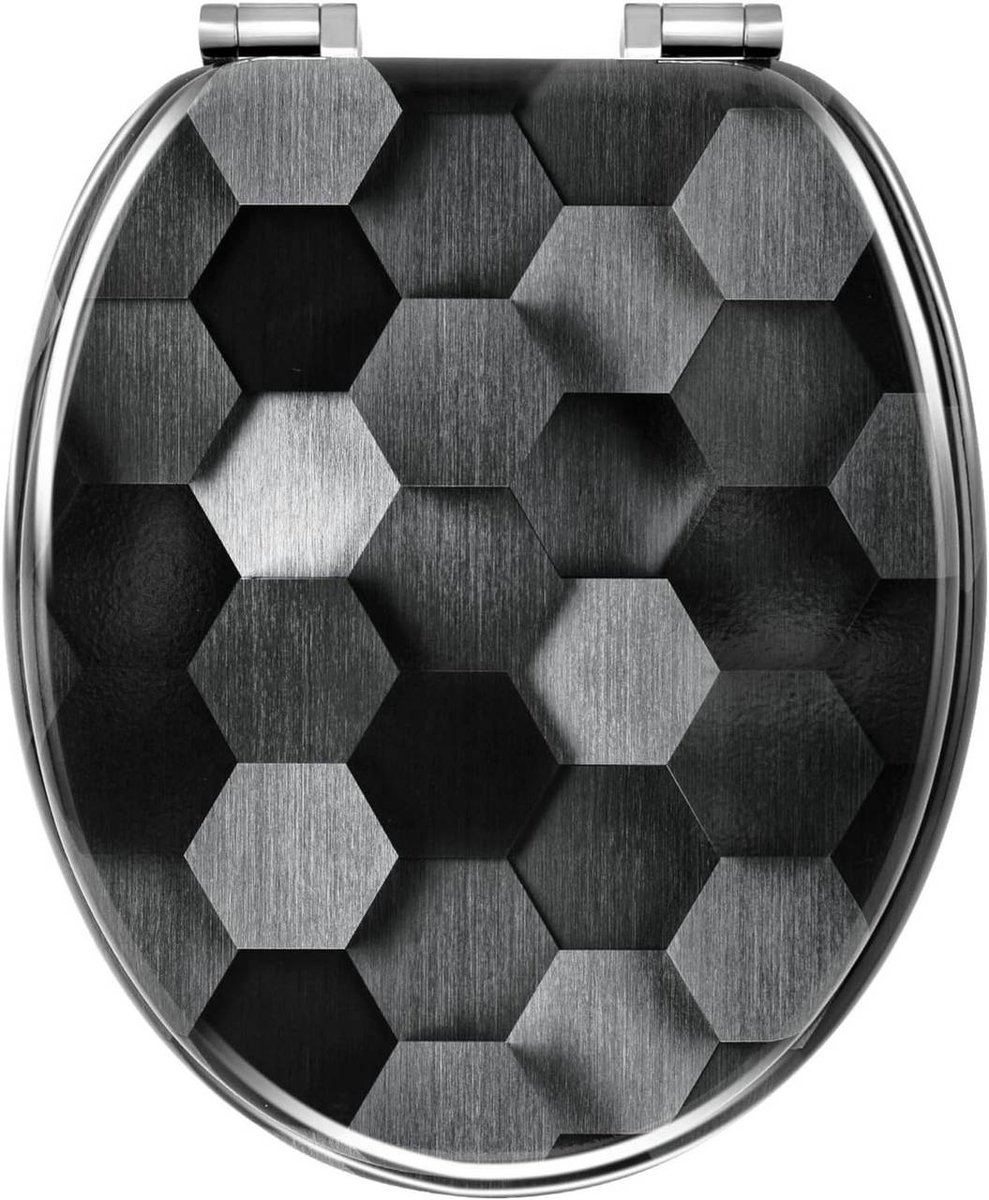 SureDeal® - toiletdeksel - Softclose mechanisme - Vormige toiletbril - Gemaakt MDF - Grijze honingraattechnologie