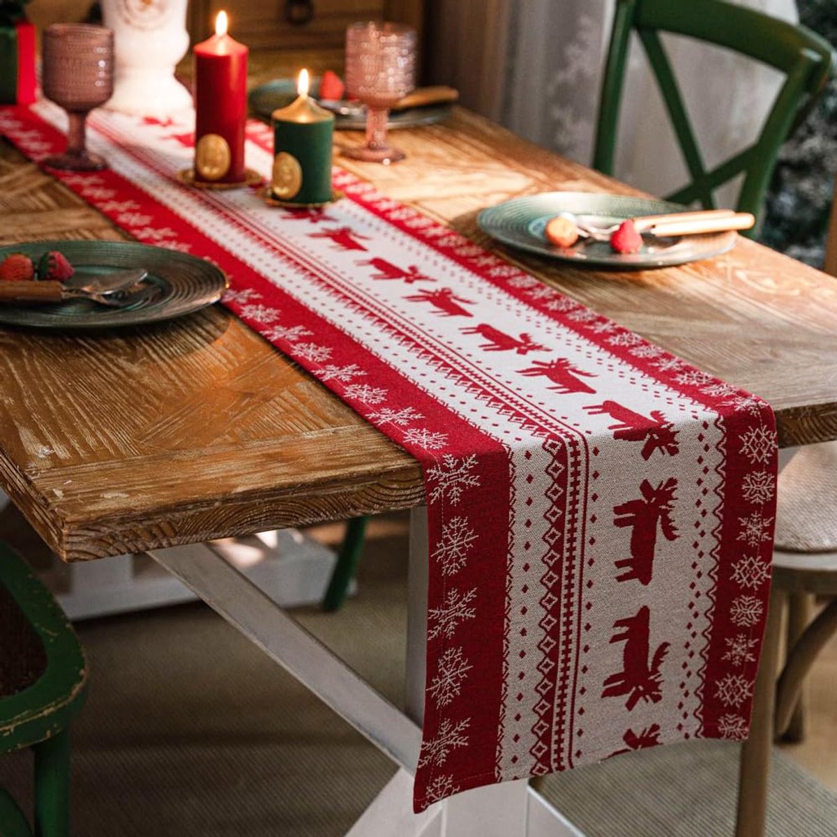 Kerstversieringen Binnen Tafelloper Kerstversiering Kerst tafelloper Kerstmis Tafelversiering Kerst loper Tafelversiering Kersttafelversiering
