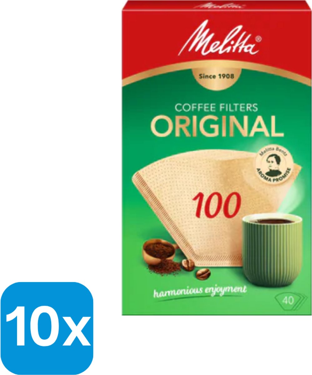 10 x Melitta classic filterzakjes 100/40 natuur (10 x 40 = 400 stuks) - Koffiefilters
