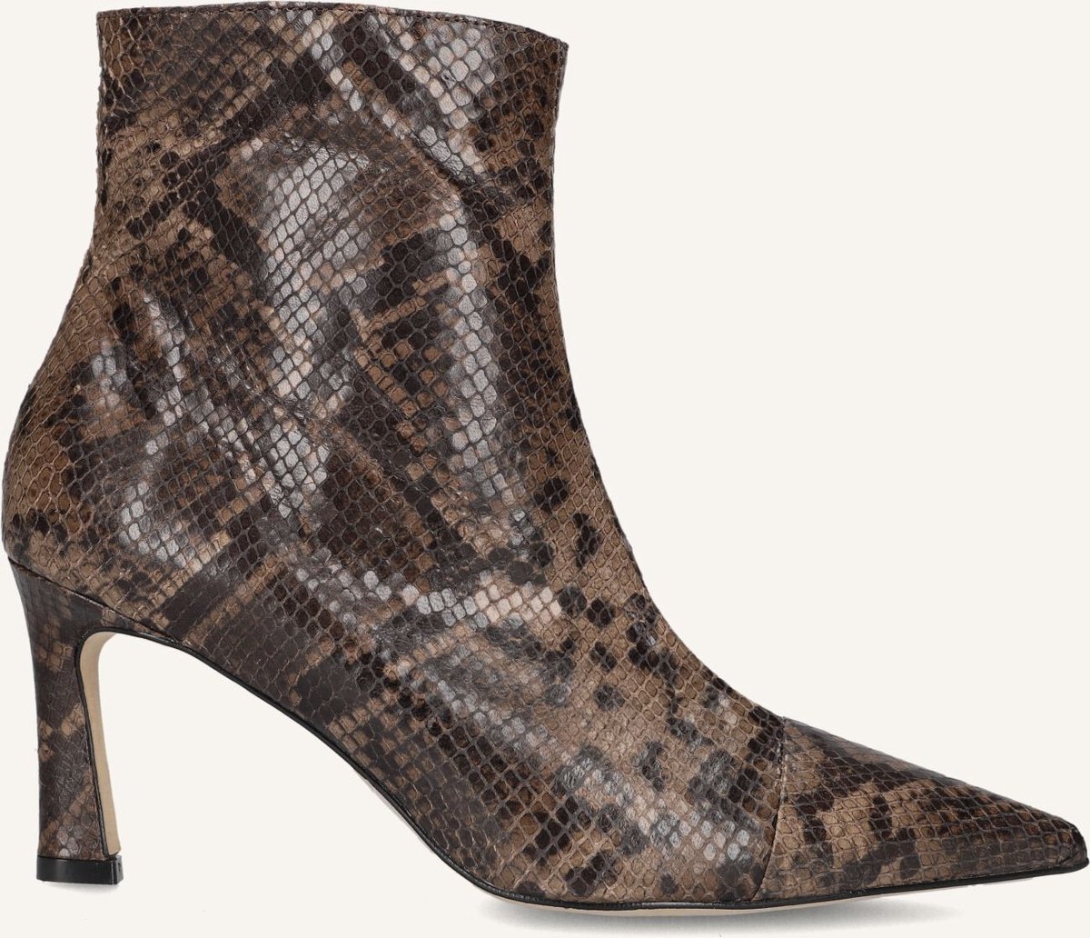 Notre-V 77235 Enkellaarsjes - Enkelboots met rits - Dames - Bruin - Maat 36
