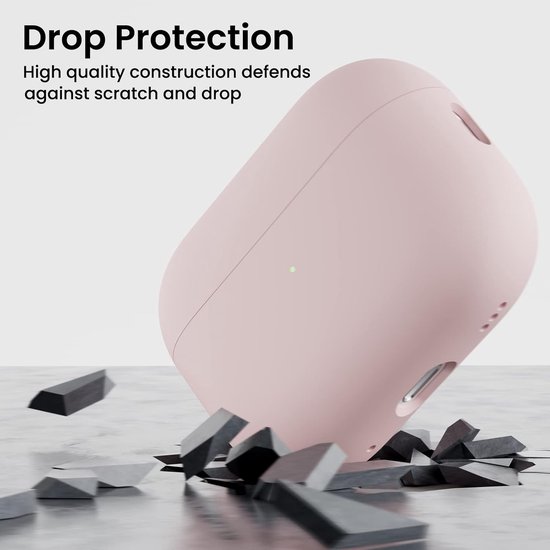 Compatibel met Airpods Pro 2 Hoesje (2022), Beschermende Vloeibare Siliconen Hoesje Cover voor Airpods Pro 2e Generatie met Nekkoord Zachte Huid Voorkant LED Zichtbaar-Roze van compatibel — afbeelding 5