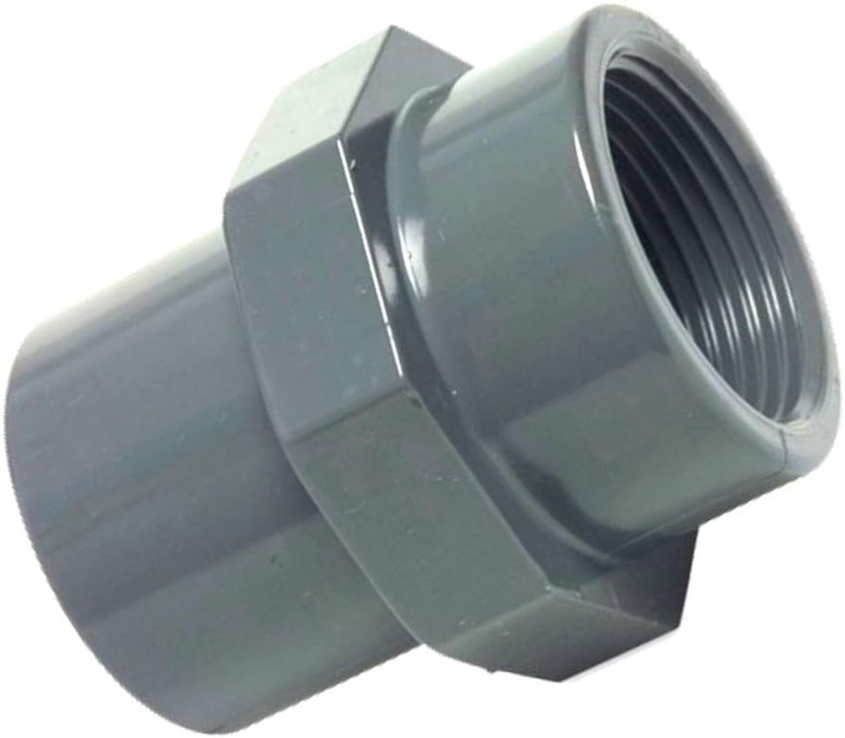 fittingadapter schroefdraadhuls diameter 50 mm lijmhuls op IG 1 1/2" binnendraad, ideaal voor 1 1/2" vijverpompen bij de koi-vijver