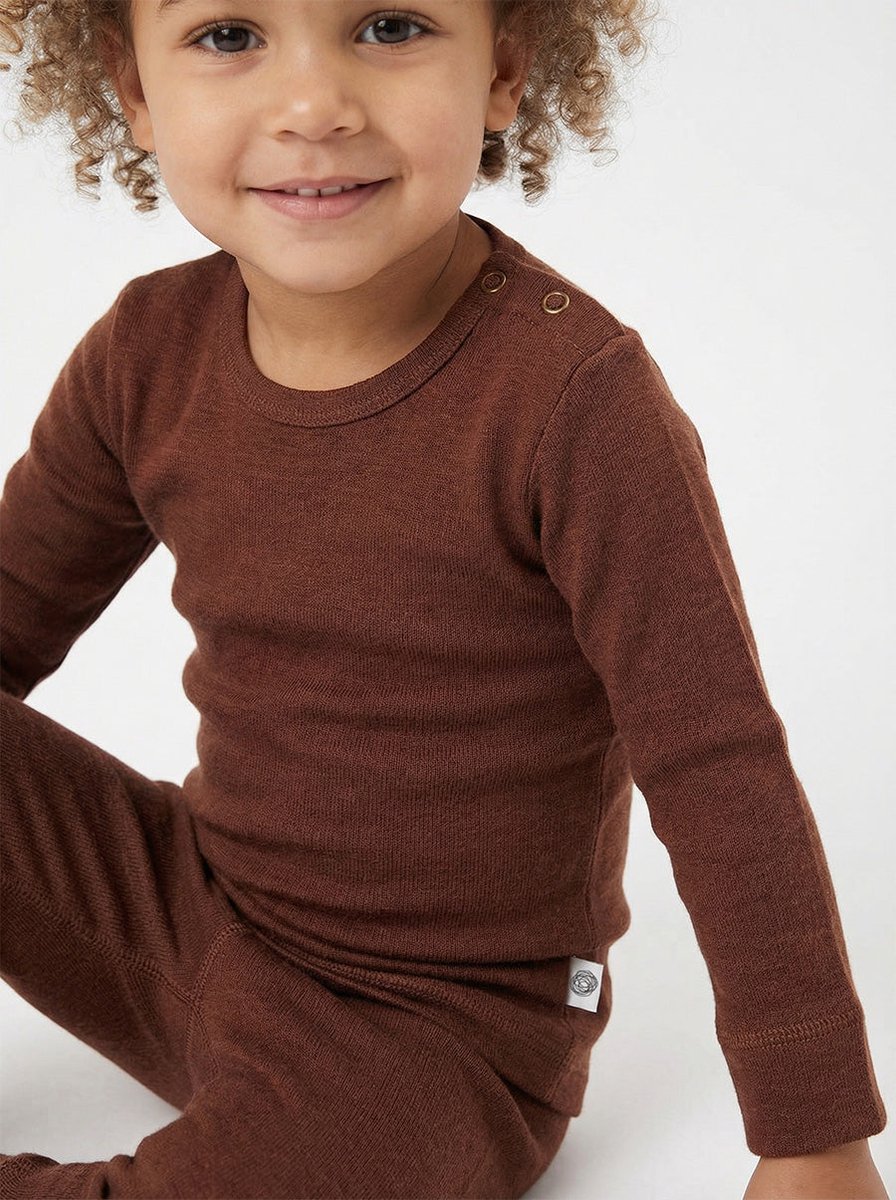 Wollen baby- kindertrui - Merinowol - Cinnamon 110
