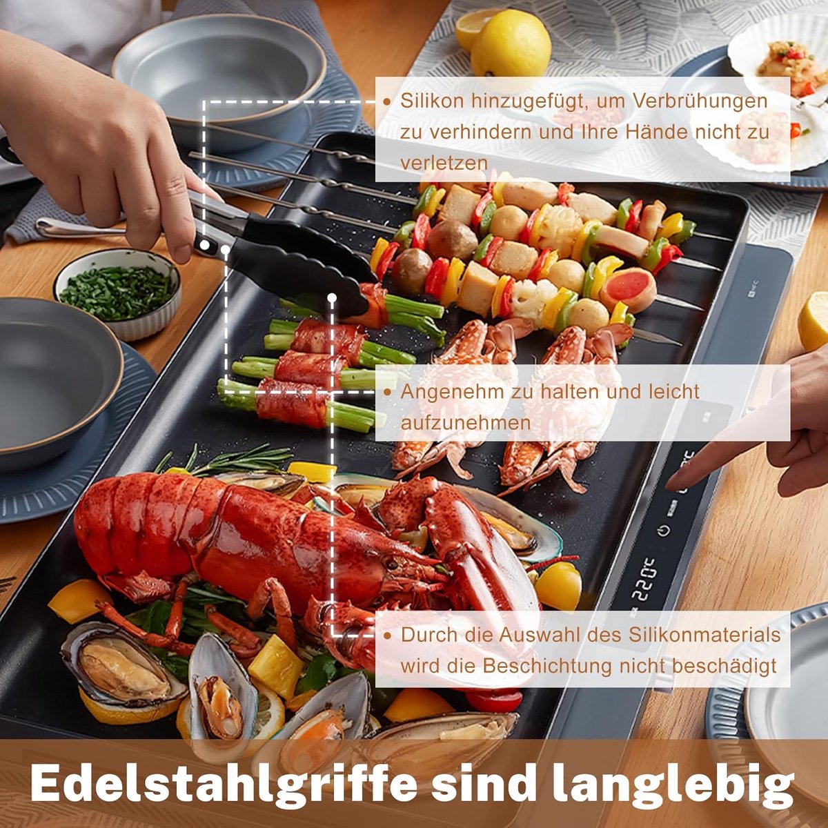 3-delige Siliconen Keukentang Set - Hitte- en kouderesistent, zacht voor de handen, met Veiligheidsvergrendeling voor eenvoudig opbergen. Perfect voor barbecueën en koken