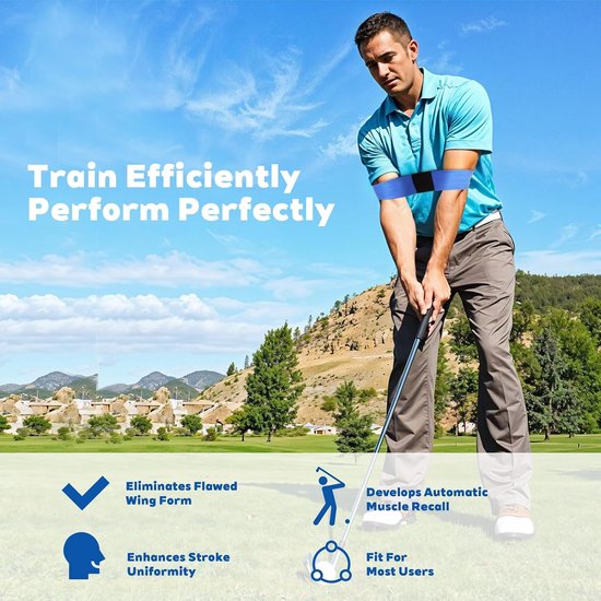 3 stuks Golfswing Trainer Hulp, Elastische Golf Swingtrainer, Golf Swing Band, Golf Swing Pols, Verbeter uw Swinghouding en Swingvaardigheden voor Beginners (Zwart/Wit/Blauw) — afbeelding 5