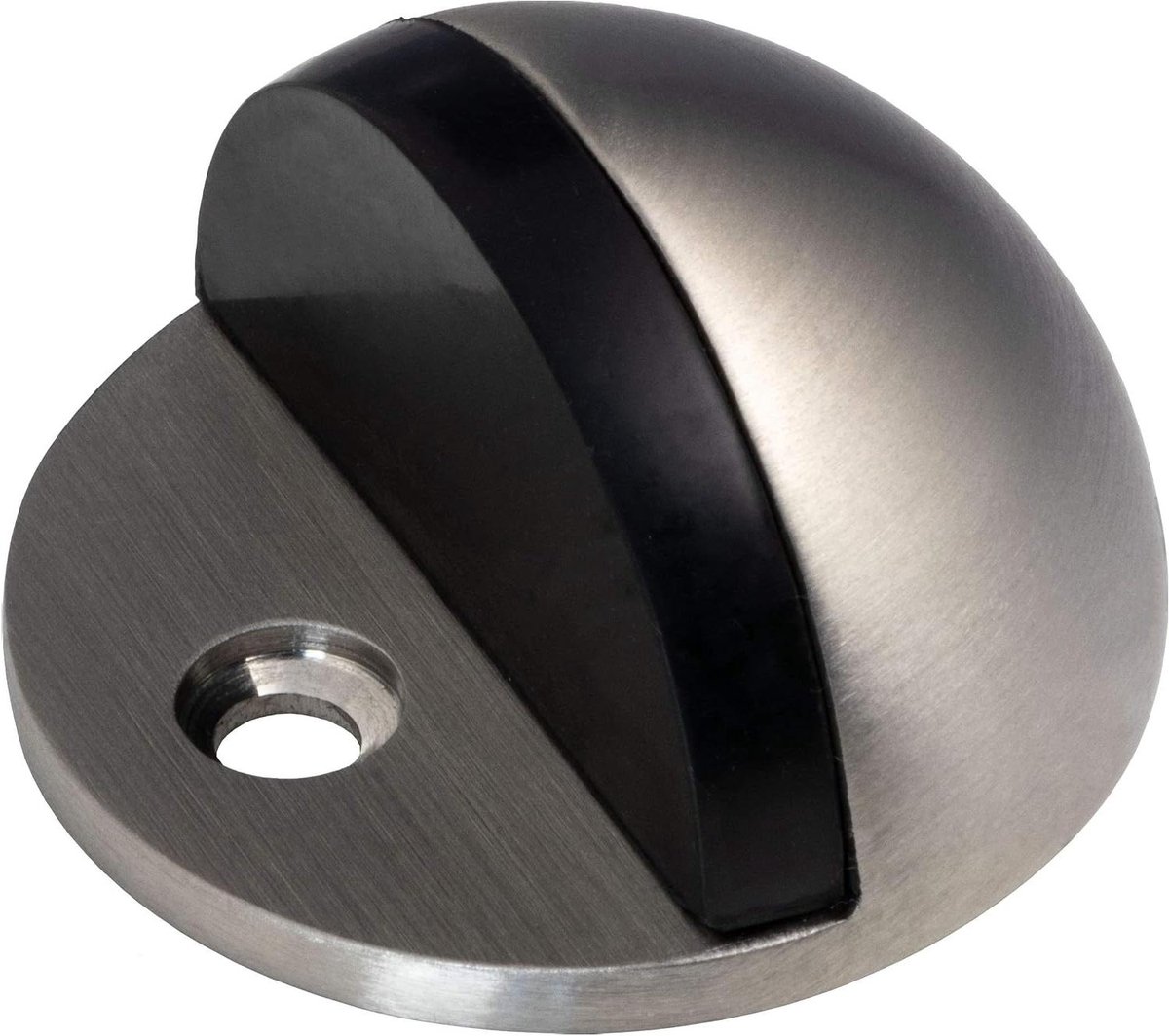 Wanddeurbuffer Roestvrij Staal - Deurstopper Rubberen Buffer - Bescherming Deuren Muren - Mat Geborsteld V2A - 100 mm Diepte - Zilver