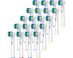 Vervangende tandenborstelkoppen compatibel met Oral B Braun, 20 stuks professionele elektrische opzetborstels voor orale B vervangende koppen navulling Pro 500/1000/1500/3000/3757/5000/7000