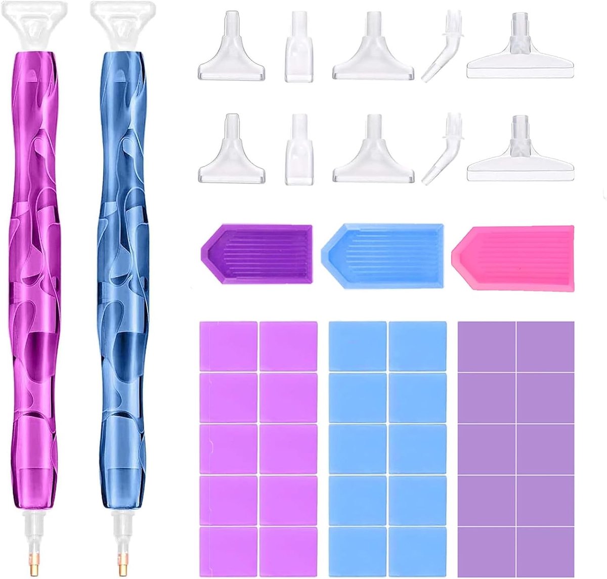 45 stuks elektrische diamantschilderstiften voor het opplakken van diamanten, hars-kleurstift, 5D-pennen van kunsthars, diamantschilderij, voor handwerk, schilderen, sieraden, decoratie