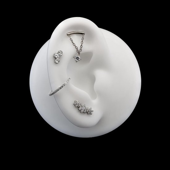 limerencia 18G Tragus Piercing, Medische Titanium Lippiercing Met 6 mm 8 mm 10 mm Staafjes, Hypoallergene Helix Piercing Oor, Labret Stud Voor Navel Tong Wenkbrauw Lip Septum Neus (Ketting A 1 stuk) — afbeelding 2