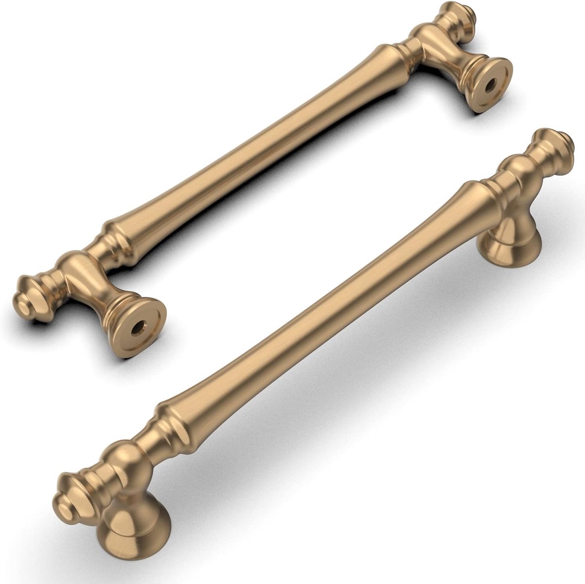 Meubelgrepen, set van 6 stuks, afstand tussen de gaten 128 mm, ladegrepen, kastgrepen, voor keukenkasten en kledingkasten, zinklegering, champagnegoud, UK0017
