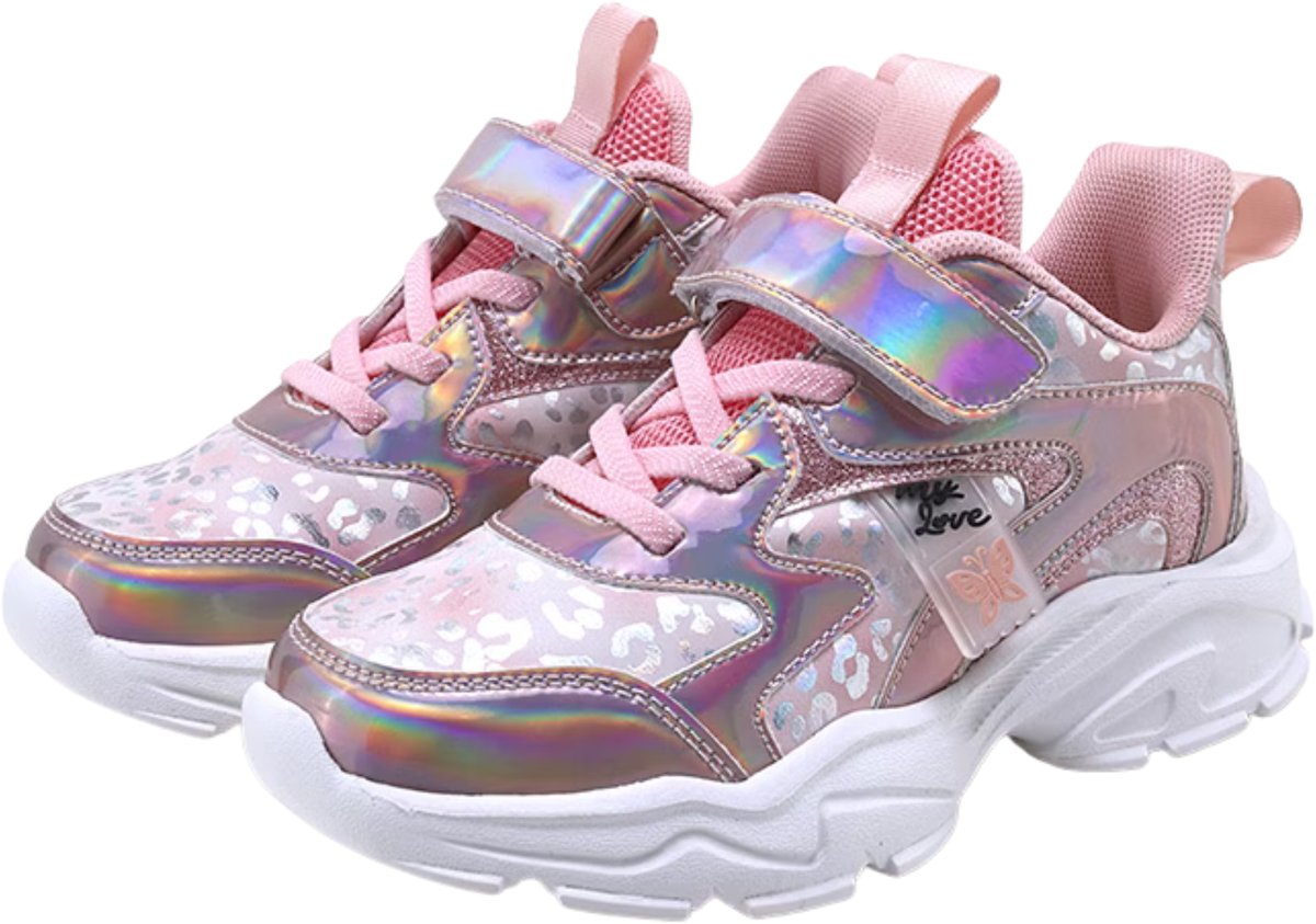 Currero Schoenen Meisjes Sneakers Comfortabel Wandelschoenen Casual Kinder Schoenen Helder Kleur 32 Roze