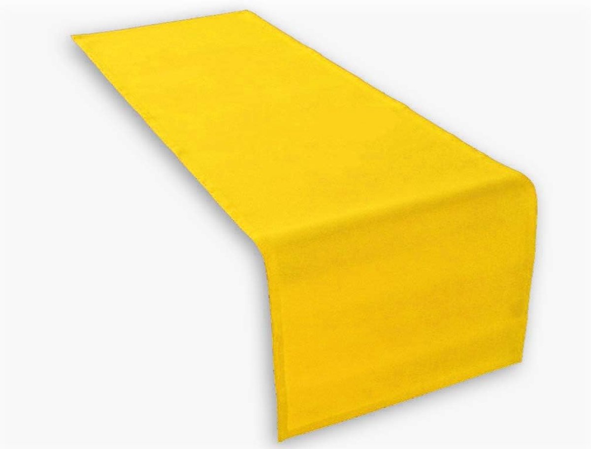 Home Hoogwaardige katoenen tafelloper. Tafelkleed. Ruime keuze aan kleuren. (geel)