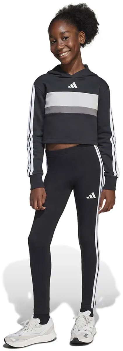 Adidas Seasonal Essentials Tiberio 3 Stripes Fleece Leggings Trainingspak 13-14 Years Meisje Zwart