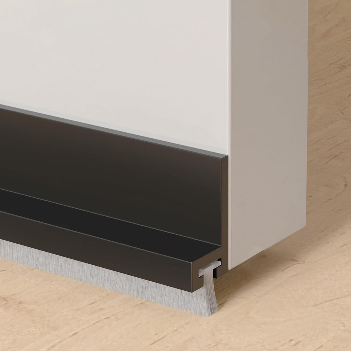 Tochtstopper voor deuren, 100 cm, wit, van siliconen, onder deur voor kakkerlakken, deurafdichting voor pantsering tegen kou, vocht en geluiden (zwart, 100 cm)