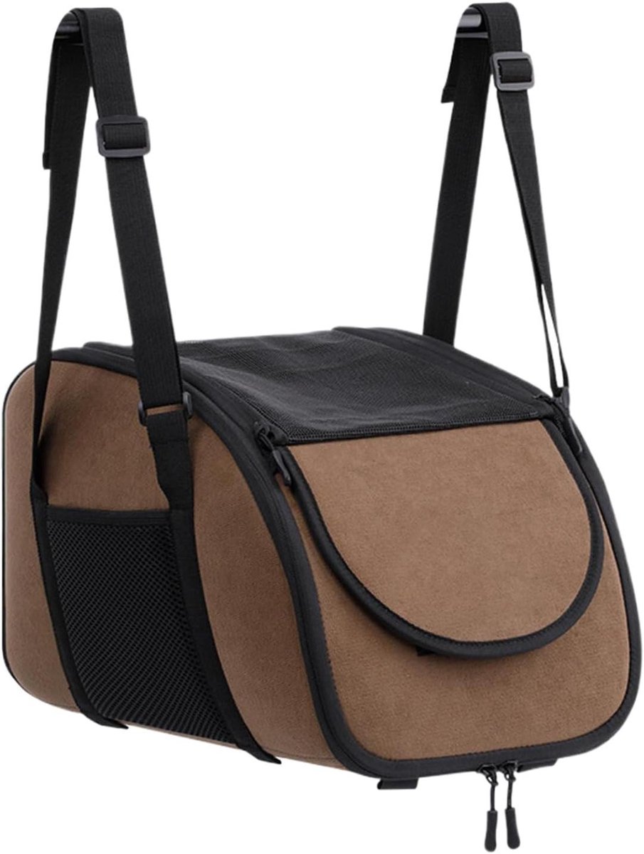 Huisdier Autostoel - Reismand Hond - Veilig Transport - Geventileerd Ontwerp - 48 x 33 x 11 cm - Bruin