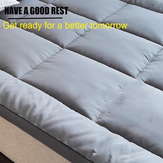 Japanse Vloer Futonmatras - Opvouwbare Matras Tatami - Comfortabel Slapen - Fijn Gewatteerd Patroon - 90x200cm - Grijs — afbeelding 4