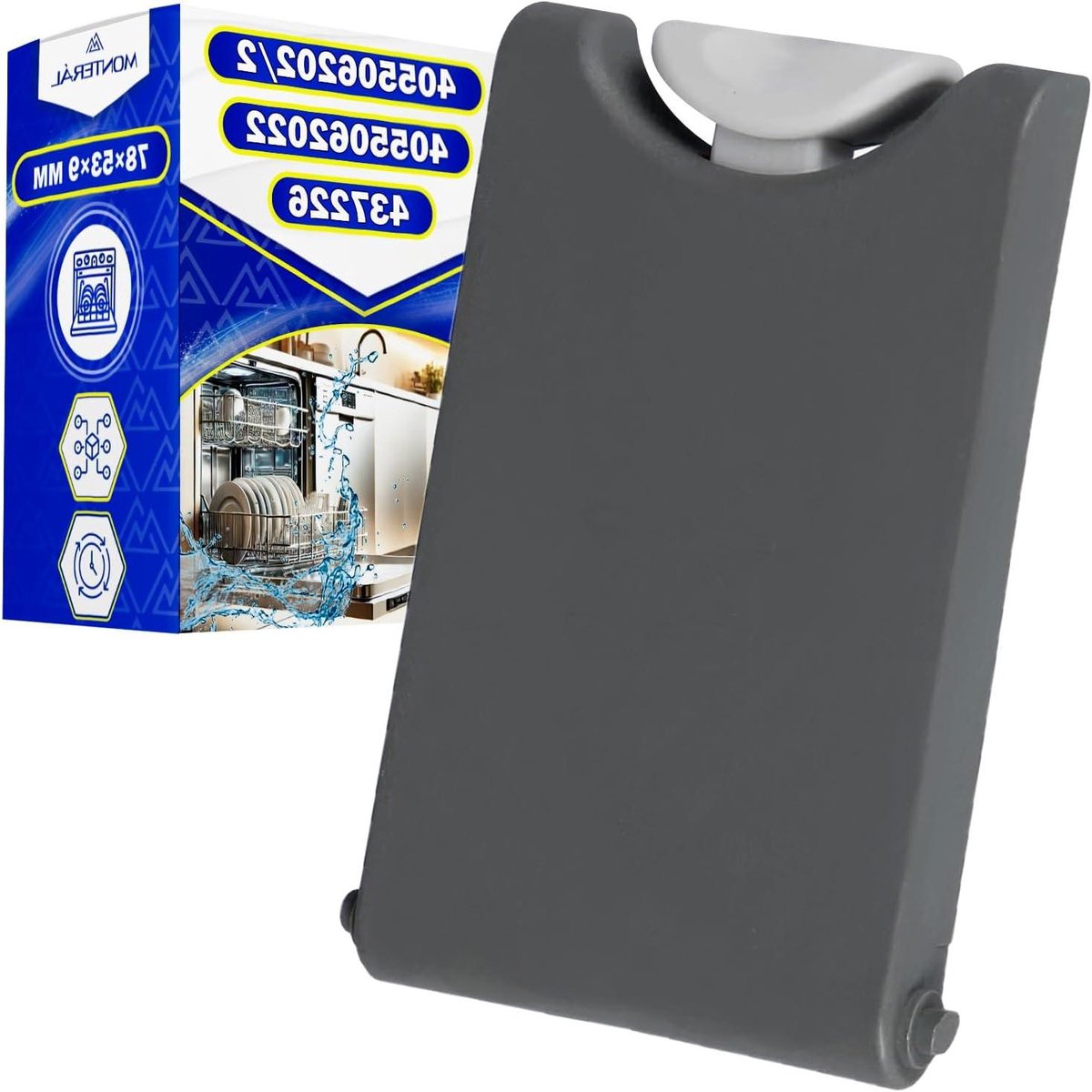 Vaatwasser Deksel - Glansspoelmiddel Dispenser - Vaat Reinigen - Originele Code - 7.8 x 0.9 x 5.3 cm - Zwart