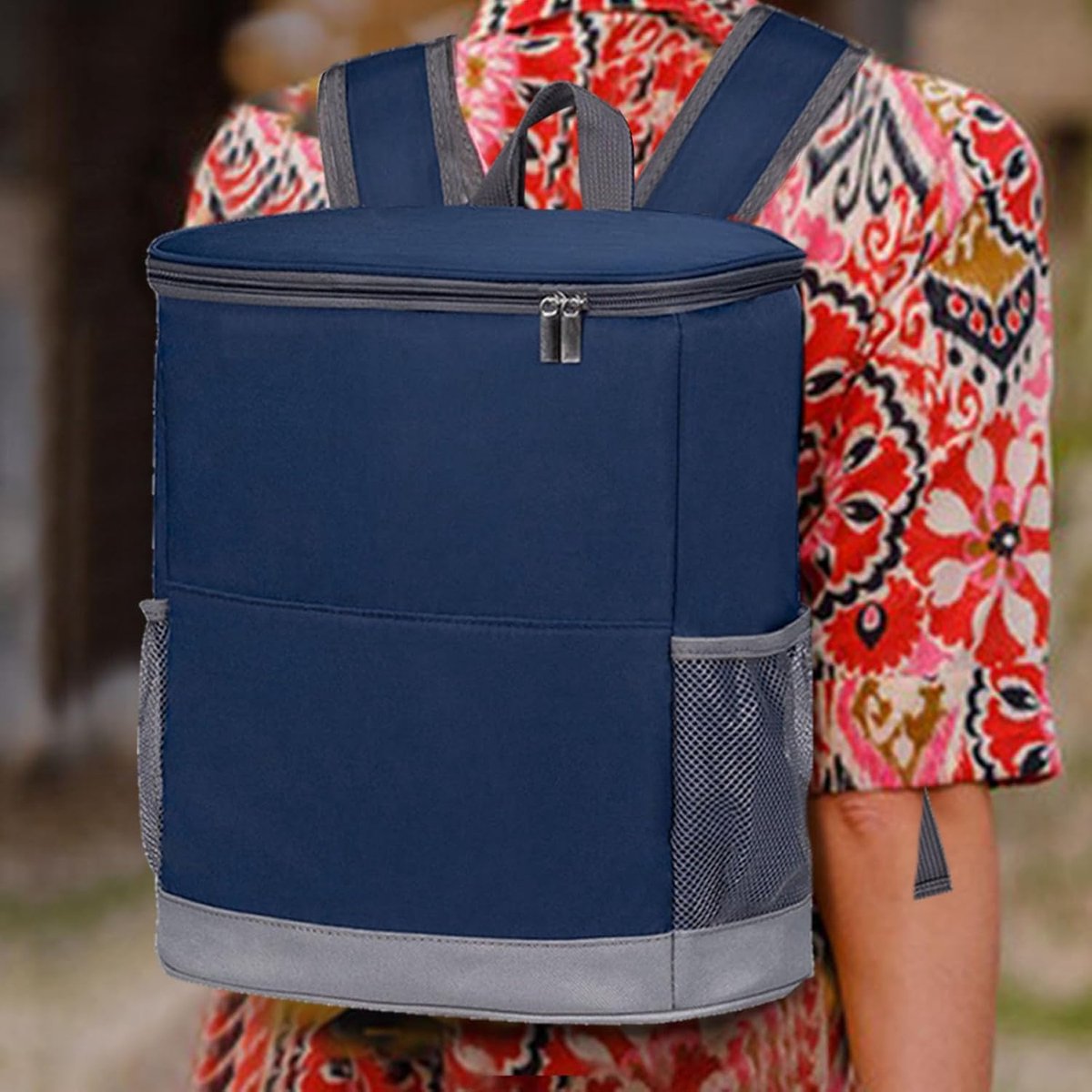 Geïsoleerde koelrugzak - Lekvrije thermotas - Picknicks en uitstapjes - Houdt 24 uur koel - Ruim 16 blikjes - Blauw