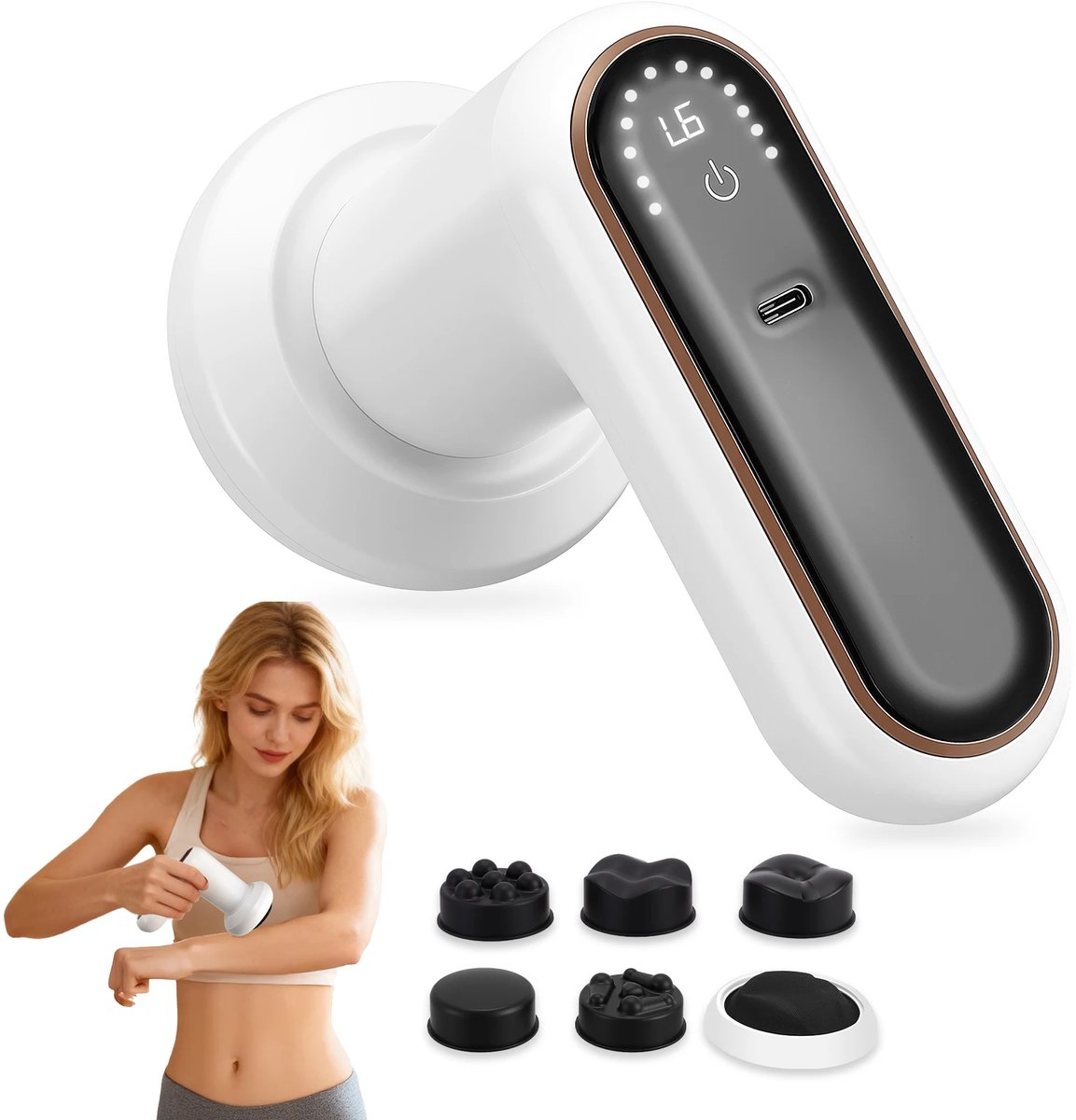 Billie & Loïs anti-cellulitis massage apparaat - 6 intensiteitsniveaus - 3 massagemodi - Draadloos - Oplaadbaar