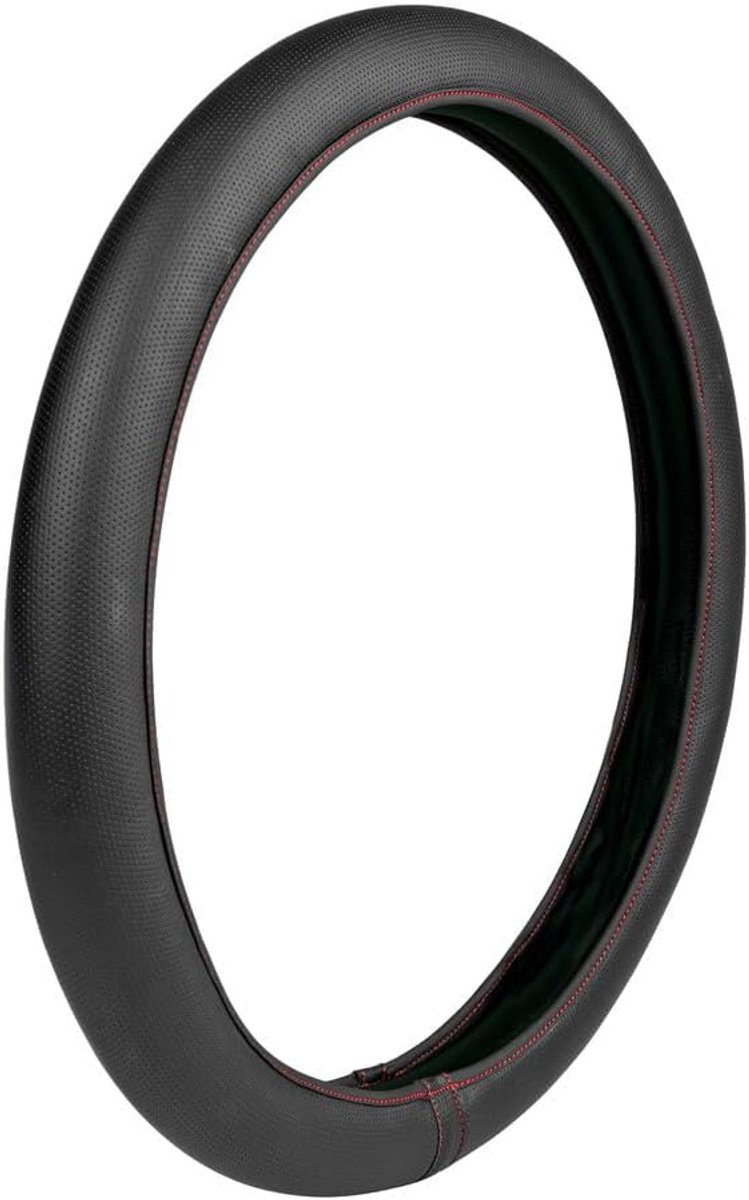32967 Skin-Cover, elastische stuurhoes van Skeentex, zwart/rood, S, Ø 35/37 cm