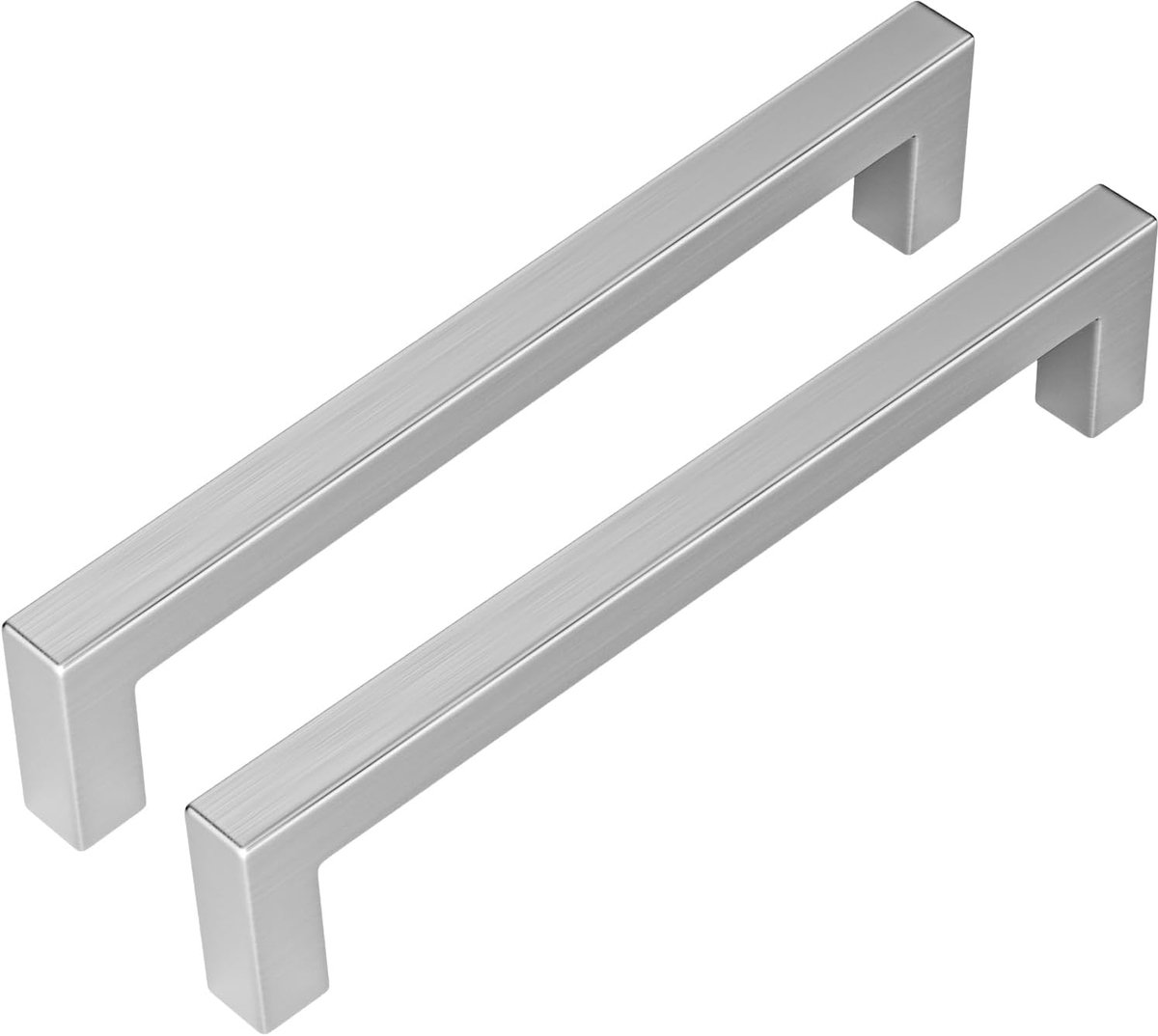 goldenwarm LSJ12BSS160 Keukengrepen, roestvrij staal, handgrepen voor keukenkast, zilver, geborsteld roestvrij staal, afstand 160 mm, 10 stuks