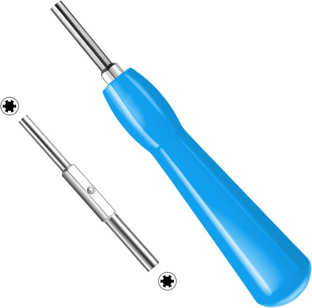 Schroevendraaierset, 4,5 mm en 3,8 mm, dubbeleindig, veiligheidsschroevendraaier, SNES, N64, GameBoy, magnetisch, blauw