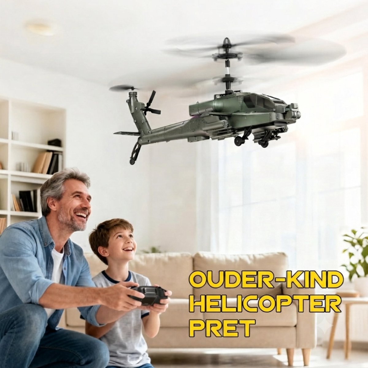 SP® Rc Helicopter - Rc Helicopter voor Buiten - Bestuurbare Helikopter - Groen - 29cm x 10cm x 12cm — cadeau in Spellen & Speelgoed - foto 8