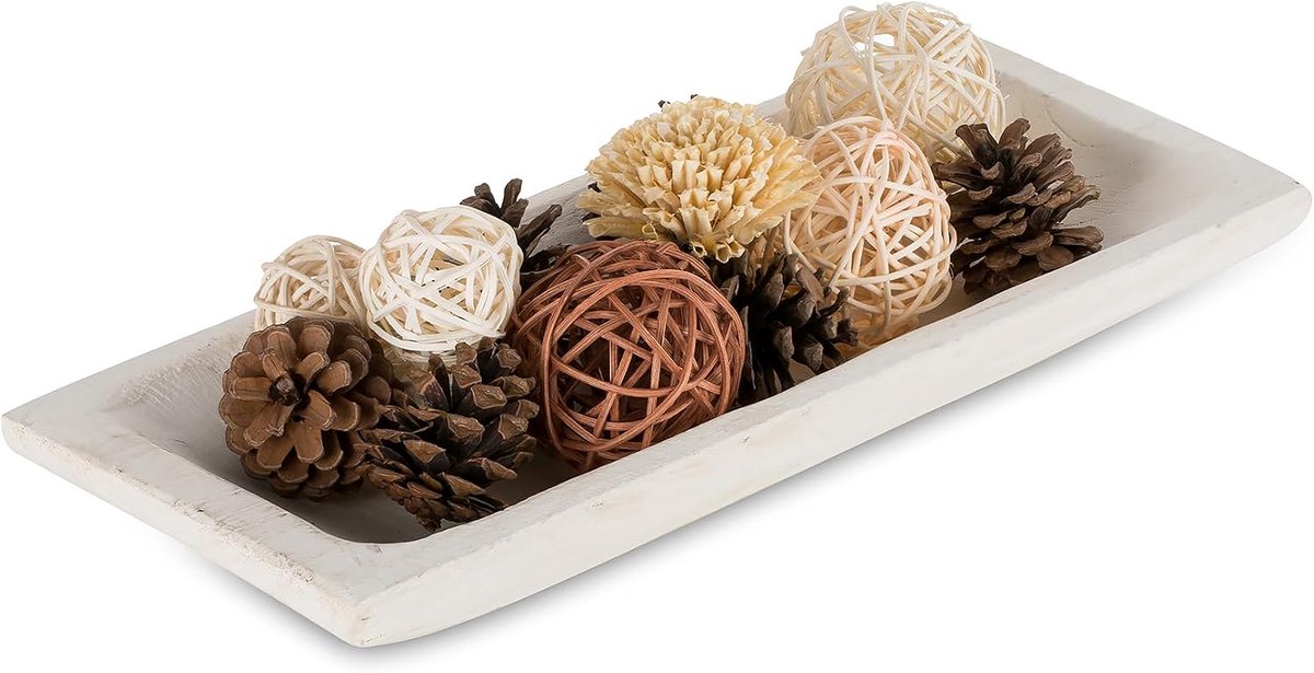 Decoratieve Houten Deegkom: Lange Houten Centerpiece Tafeldecoraties Natuurlijke Kaarsenhouder Lade Decor Rustieke Onvoltooide Trog Centerpieces voor Eetkamer Keuken