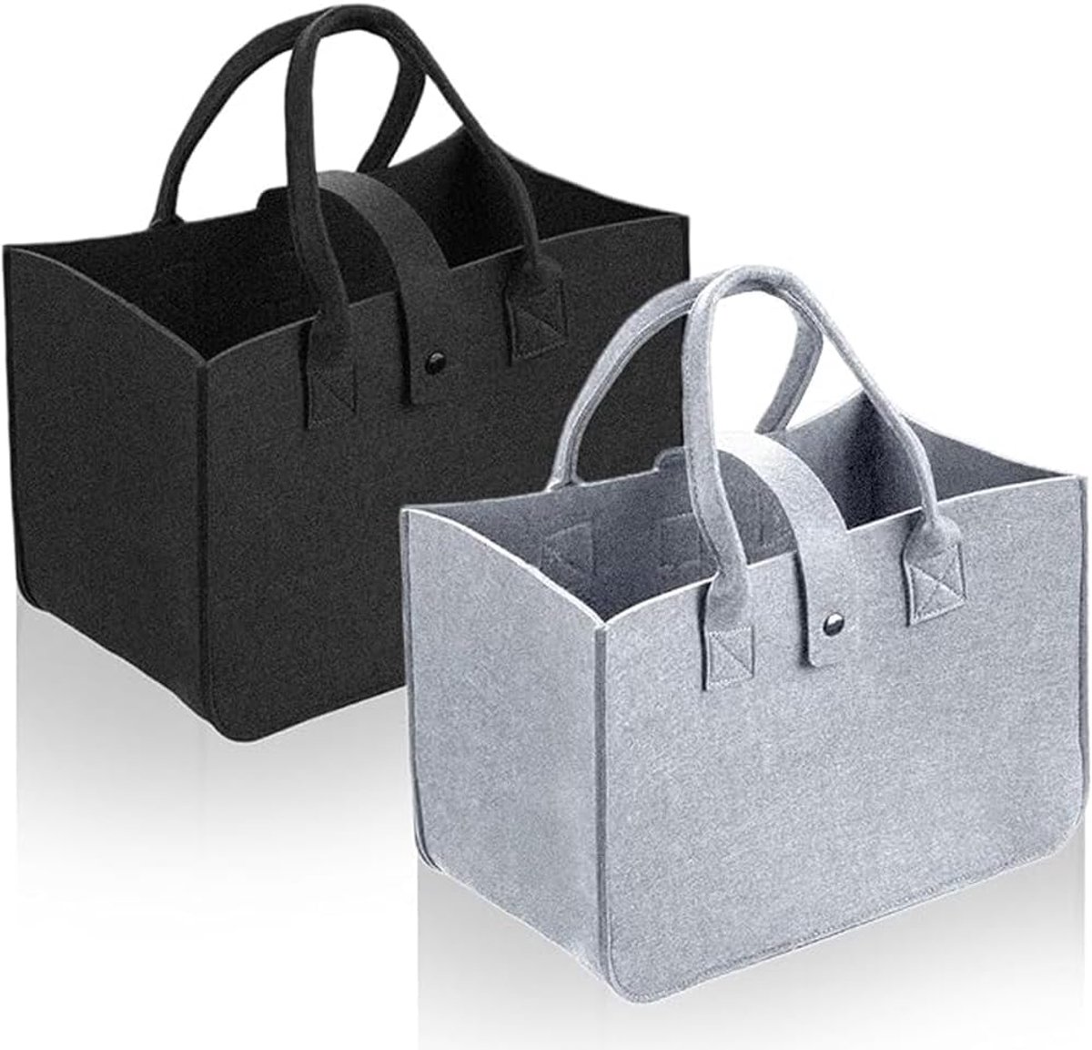 tas, boodschappentas, 2 stuks, vilten tassen, shopper, 30 x 20 x 18 cm, opvouwbare draagtas, vilten hengseltas, klein, herbruikbaar, vilt, boodschappentas voor winkelen, uitgaan,