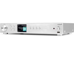 Tuner DAB Radio Internet - Tuner HiFi Bluetooth - Streaming Musical - Spotify Connect - Écran 3,2 pouces - Argent