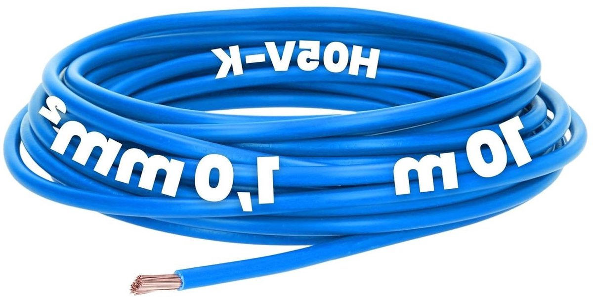 Bedradingskabel - Elektrische draad Aderkabel - Installatie en reparatie - Fijnaderig koper - 10 meter - Blauw