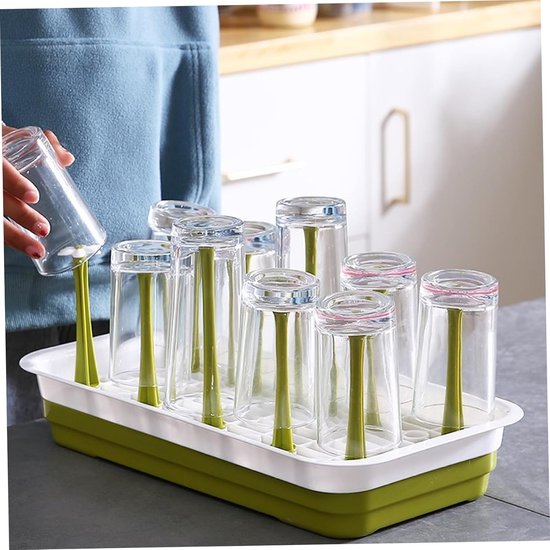 Fles Droogrek - Keuken Organizer - Flessen Drogen - Ruim Ontwerp - 38.5cm - Groen — afbeelding 2