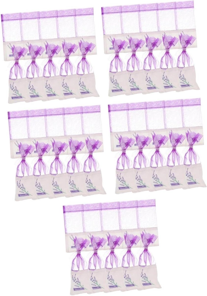Mesh Zakjes met Trekkoord - Sachet Zakjes Geur Zakjes - Geur Verspreiden - Dubbele Kleur - 15.5x7.5cm - Paars