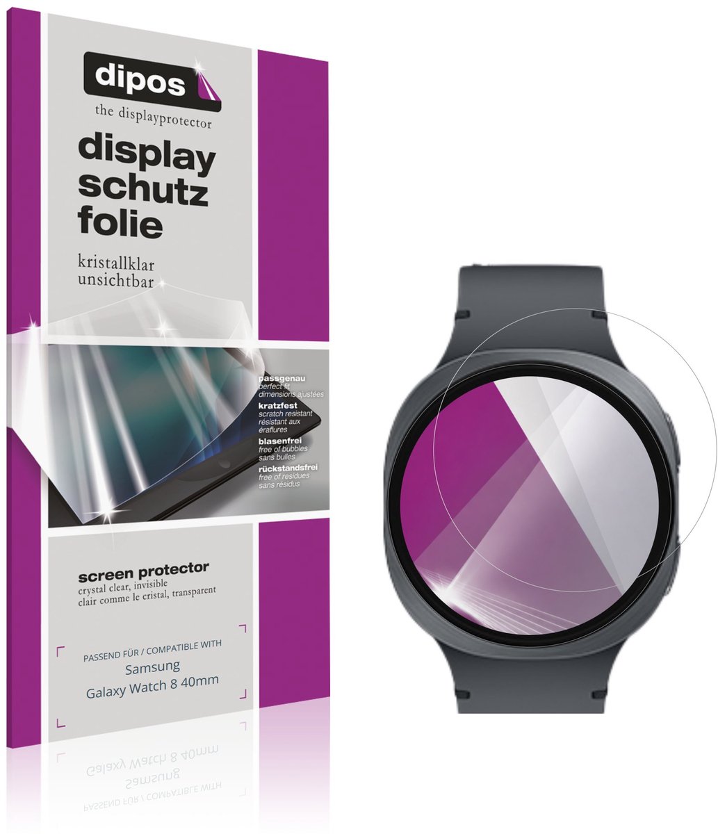 dipos – 6x Beschermfolie geschikt voor Samsung Galaxy Watch 8 40mm | Krasbestendige & heldere Screenprotector Ultra-Thin