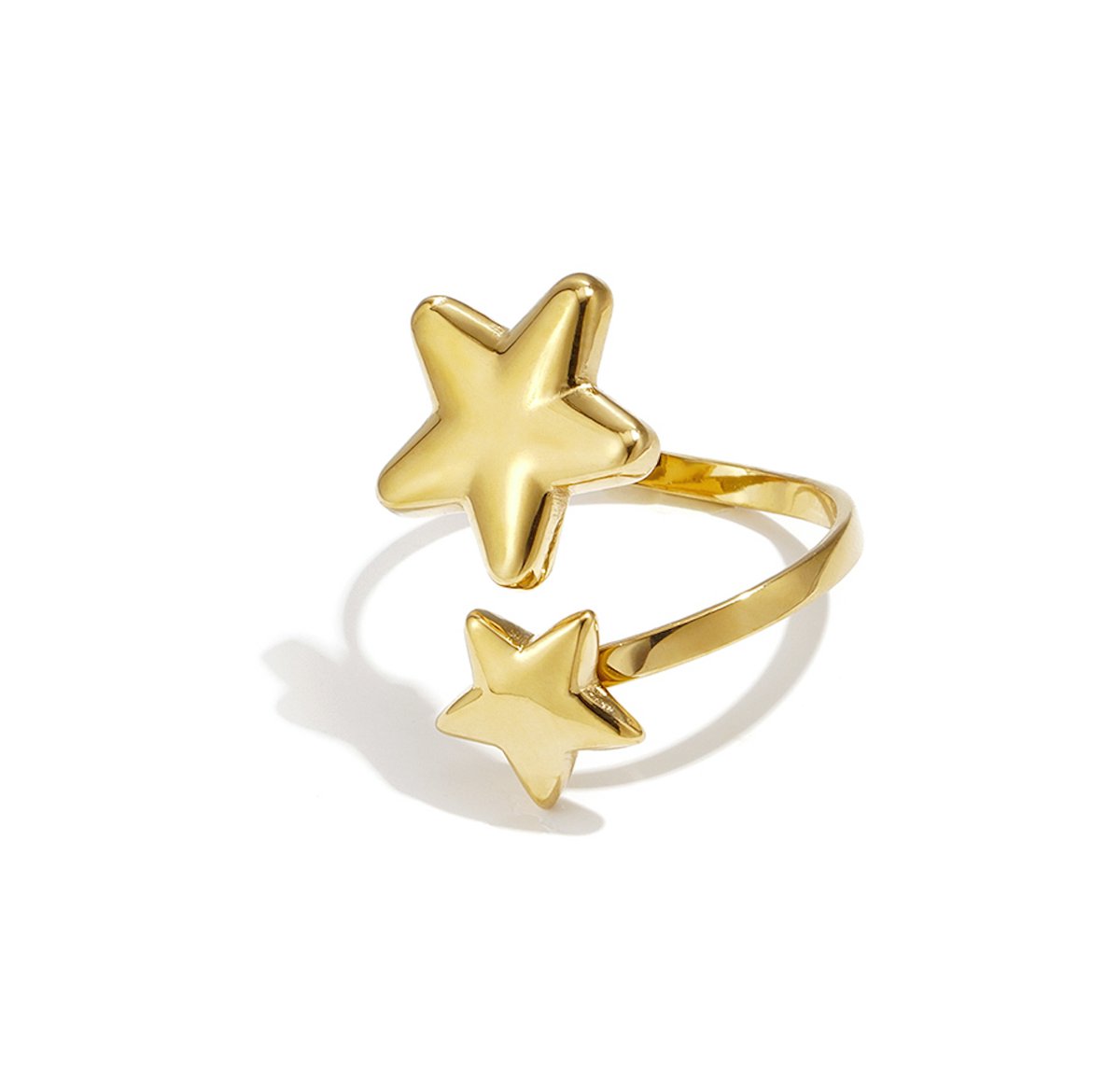 Ring sterren - Verstelbaar - Stainless steel, waterproof - Verkleurt niet - Goudkleurig, galaxy stijl - Damesdingetjes