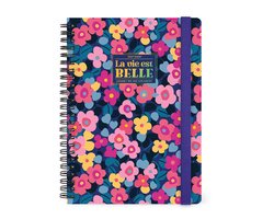 AGENDA LEGAMI 2027 - Semaine sur 2 pages - vertical - format A5 - reliure spirale - Flowers