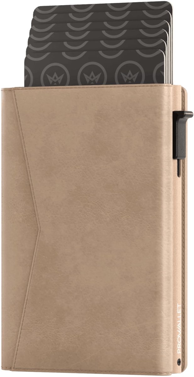 SnelShoppen - Pasjeshouder Classic - 9 Pasjes, Briefgeld & Muntgeld - RFID-Beveiliging - Stijlvolle Beige Portemonnee voor Heren & Dames