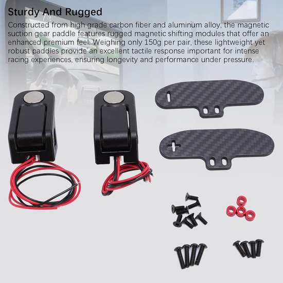 Magnetische Schakelpeddels - Stuurwiel Peddels - Sim Racing - Directe Schakel Feedback - 9 x 8 x 5 cm - Zwart — afbeelding 2