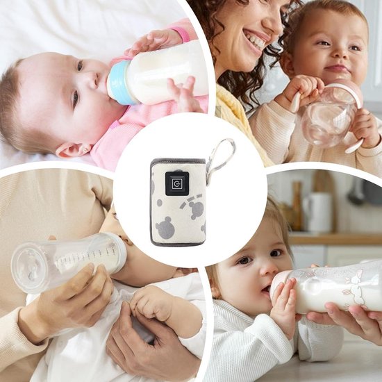 Flessenwarmer voor moedermelk, flesverwarmer voor borstvoeding, flesverwarmer - USB-melkwarmer, draagbare babymelk, warmtehouder, thermische zak, voedingsfleswarmers, reisaccessoires van Merkloos — afbeelding 2