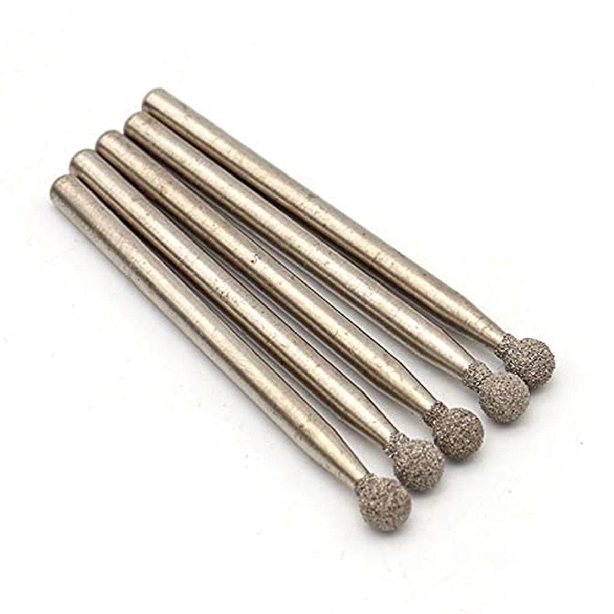 Diamantbramen met ronde punt - Rotary Cutters - Precisiewerk - Gecoat met diamantdeeltje - 3 mm schacht - Zilverachtig