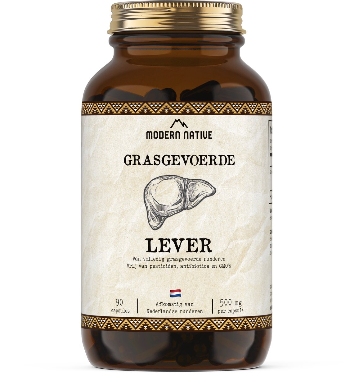 Modern Native Runderlever - 90 Capsules - Natuurlijke Multivitaminen A, B12 & IJzer