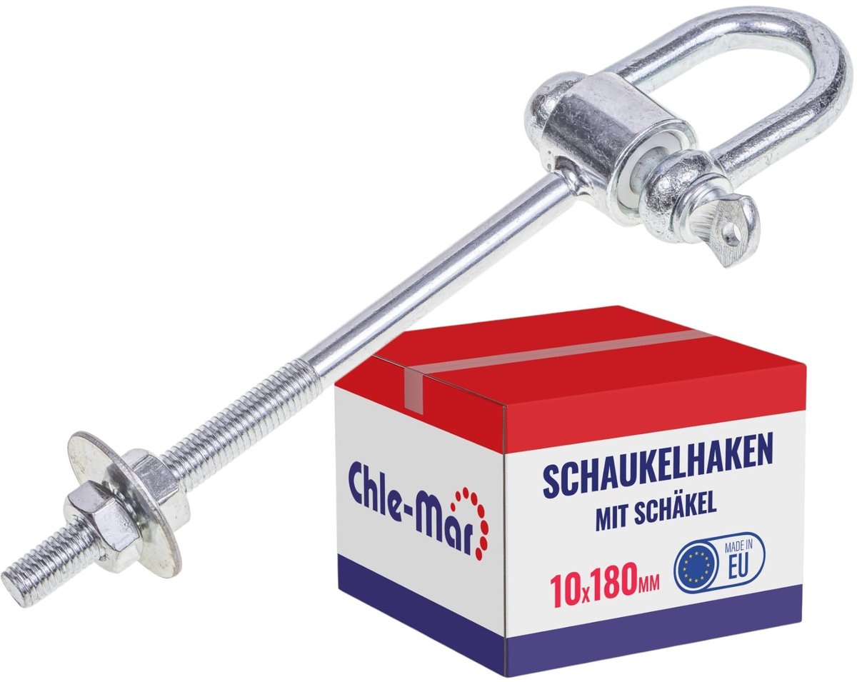 SnelShoppen - 2x Schommelhaken met Harpsluiting Ø10 mm - Duurzaam Staal, Ideaal voor Tuin, Speeltuin, Camping - Sterk en Betrouwbaar - Perfect voor Ki