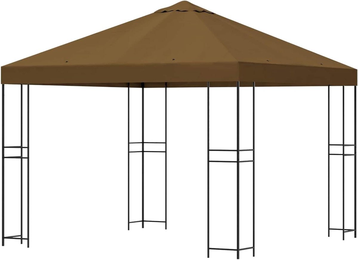 Tuinpaviljoen - Terraspaviljoen Partytent - Buitenfeesten Organiseren - Industrieel Design - 3 x 3 meter - Taupe