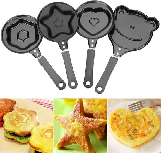 Omelet Pan - Koekenpan Ei - Ontbijt Maken - Octopus Vorm - Mini - Zwart — afbeelding 4