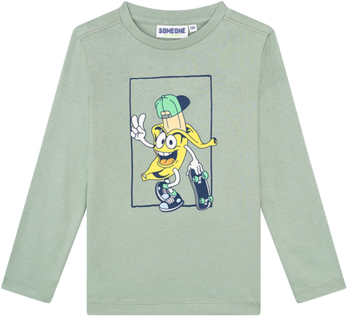 Someone T-shirt LS Jongens Light Khaki banaan - OSKAR - Maat 92