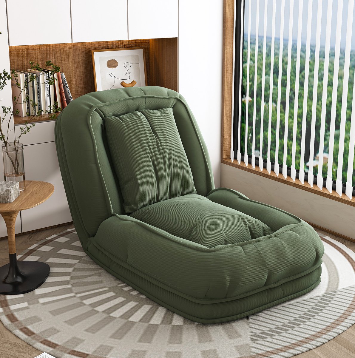 OKWISH Zitzak Klapbaar Ergonomisch Sofa Bed 180 X 90 X 26 Cm 5 Voudig Verstelbaar Met 2 Ku