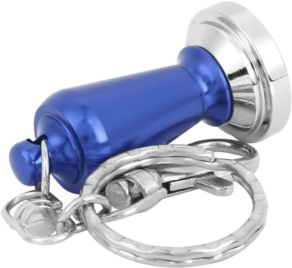 Koffie Sleutelhanger - Koffie Tamper Decoratie - Koffie Bereiden - Roestvrij Staal - 4.5x2.2cm - Donkerblauw
