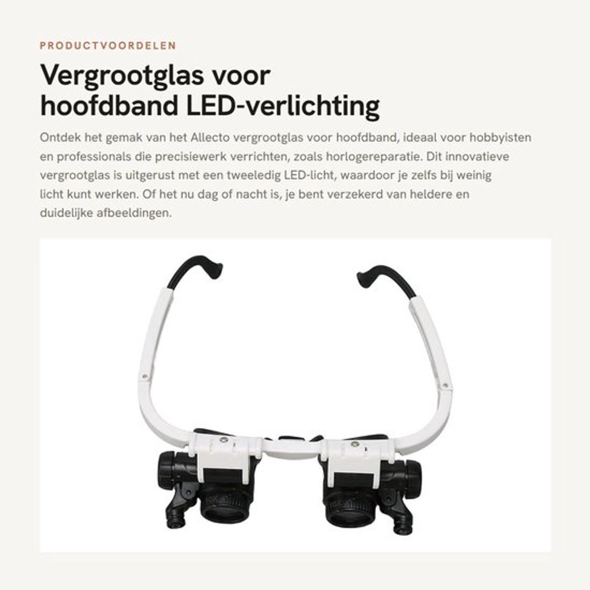 Vergrootglas voor hoofdband - LED-verlichting - Duidelijke afbeeldingen - Multi vergroting - Geschikt voor horlogereparatie