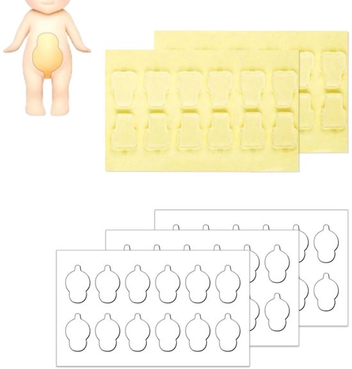 Dubbelzijdige Transparante Kleefpads voor Baby Poppen - 60 Stuks