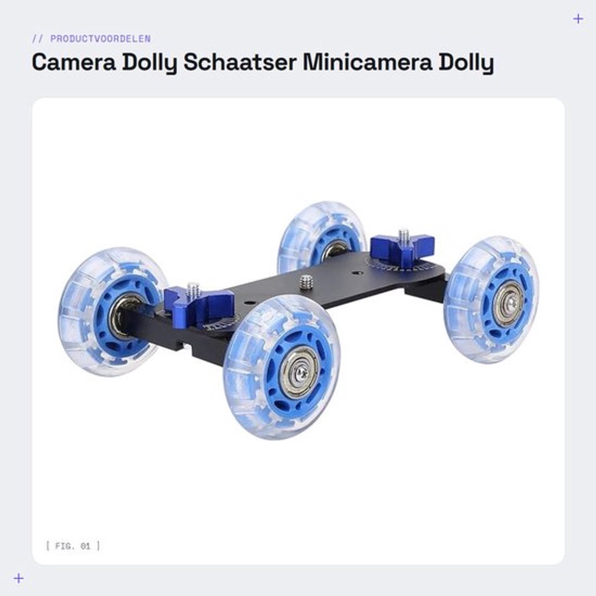 Camera Dolly 10 Kg Belasting - Minicamera Dolly - Bewegingscamerastandaard - Lichtgewicht Aluminium - Antislip Wielen - Roestwerend en Duurzaam - Camera Slider